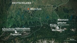 Karte: Gletscher in Deutschland | Bildrechte: ARD-aktuell